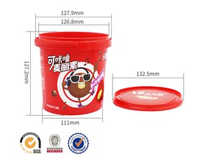 Seau IML avec couvercle 1200ml, couleur rouge, CX039C