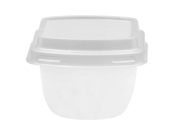 Contenant avec couvercle IML 80ml, Barquette IML, Pot alimentaire plastique carré bicolore, CX104