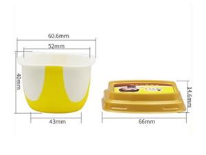 Contenant avec couvercle IML 80ml, Barquette IML, Pot alimentaire plastique carré bicolore, CX104