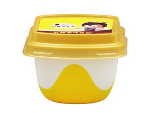 Contenant avec couvercle IML 80ml, Barquette IML, Pot alimentaire plastique carré bicolore, CX104